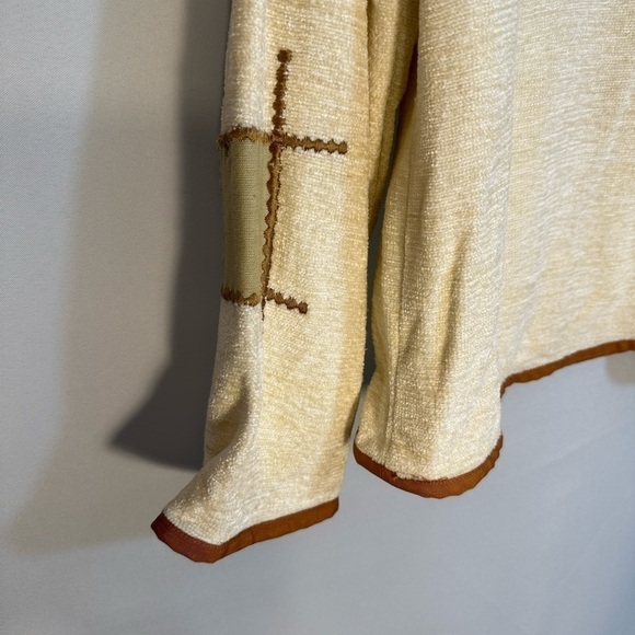 Alex Kim Cream Brown Animal Print PatchWork Front Button Oversized Jacket Size S - Picture 6 of 9